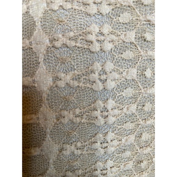 Alfani Womens Beige Lace Knit Baby Doll Top with Cap Sleeves Size S Y2K Romantic - Picture 6 of 8